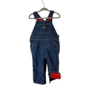 OSHKOSH B’GOSH Unisex Toddler Fleece Lined Jean Bib Overalls / Size: 12 Months